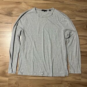 Vince Light Gray Striped Long Sleeve Tee